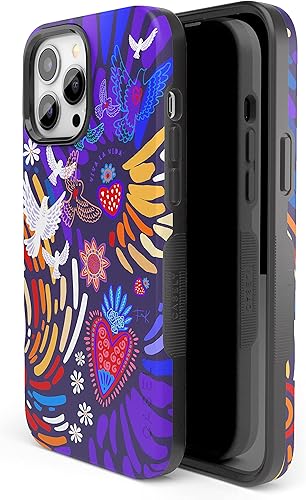 Casely Funda para iPhone 14 Pro | Viva La Vida | Frida Kahlo Collage Floral | Compatible con MagSafe | Diseño protector audaz 05 Frida Kahlo | Viva