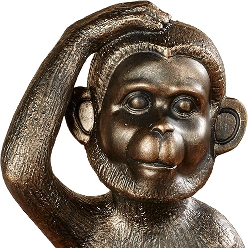 Miniatura 4 de Touch of Class Escultura de mesa de chimpancé inocente bronce