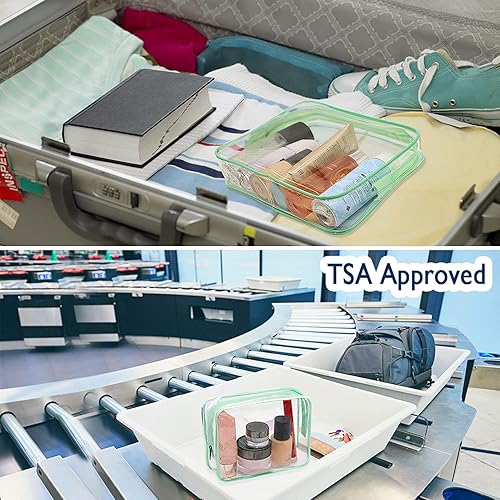 Miniatura 9 de APREUTY Bolsas de maquillaje transparentes, aprobadas por la TSA, juego de 6 bolsas de maquillaje cosmético de PVC transparente con asa de