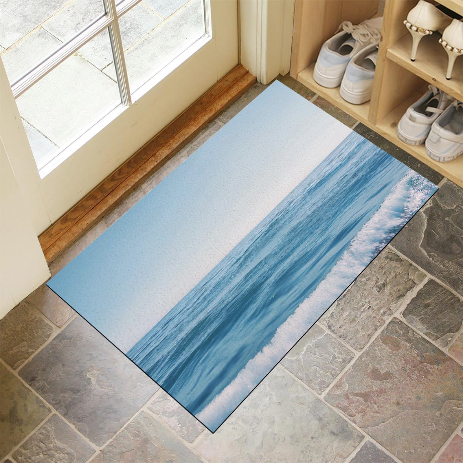 Tapis d'entrée microfibres absorbantes lavable 40x60cm pour porte
