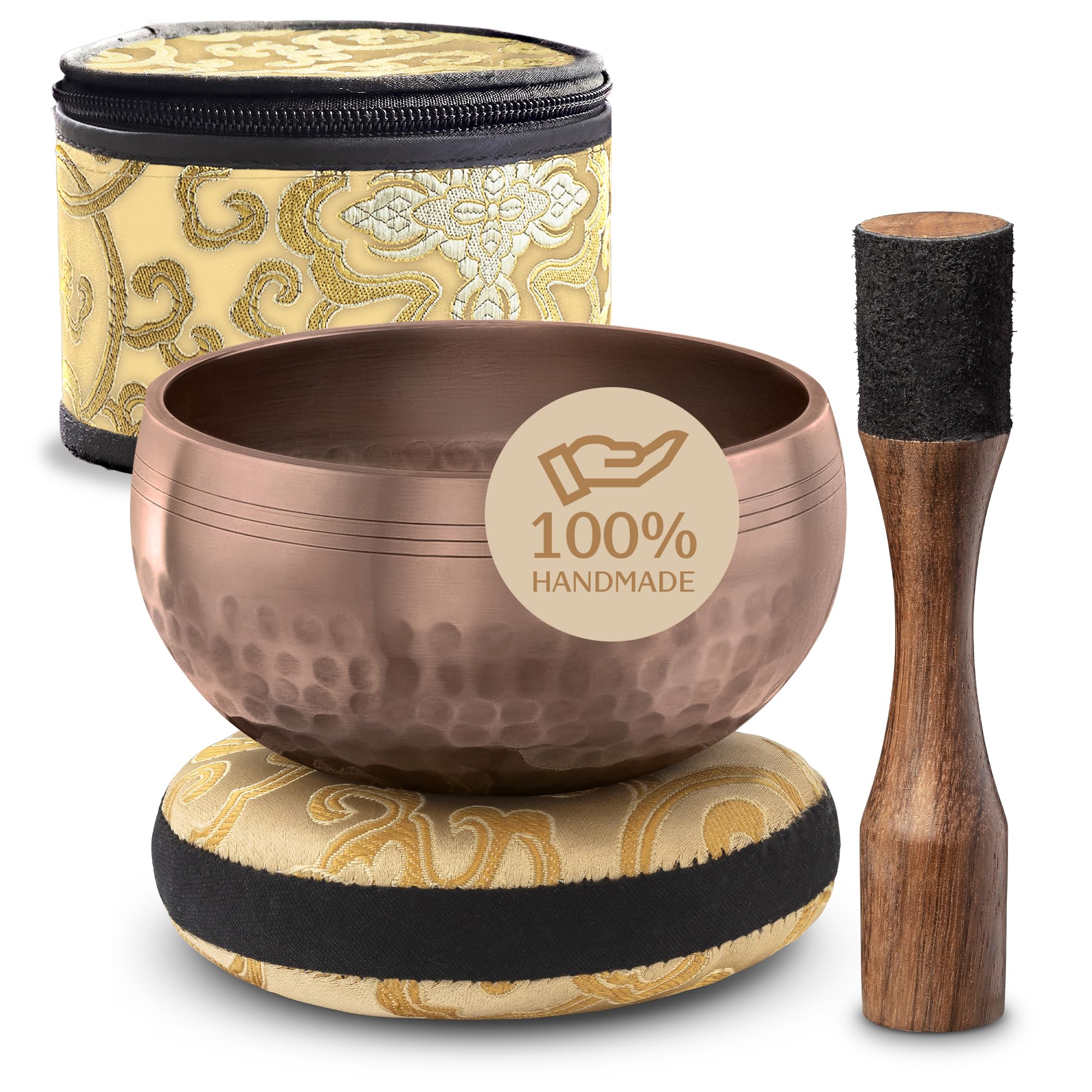 Sponsored Ad – Tibetan Singing Bowl Set with Case – Authentic Plain Design – Meditation Bowl & Sound Bowl with Cushion, Mallet & Guide – Ancient Himalayan Meditation Tools – Vibrational Healing Instruments