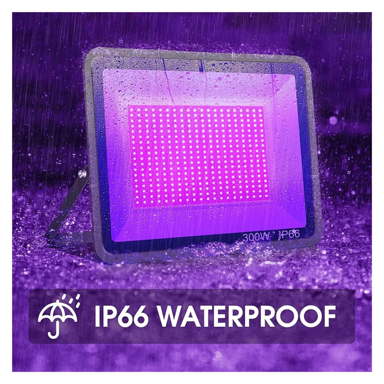 Luz LED De 50W, 100W, 200W, 300W, Inundación Impermeable, Luces Negras UV, Negra For Fiesta, Decoración Carteles Fluorescentes Ahorro De EnergíA SúPer Brillante(200W)