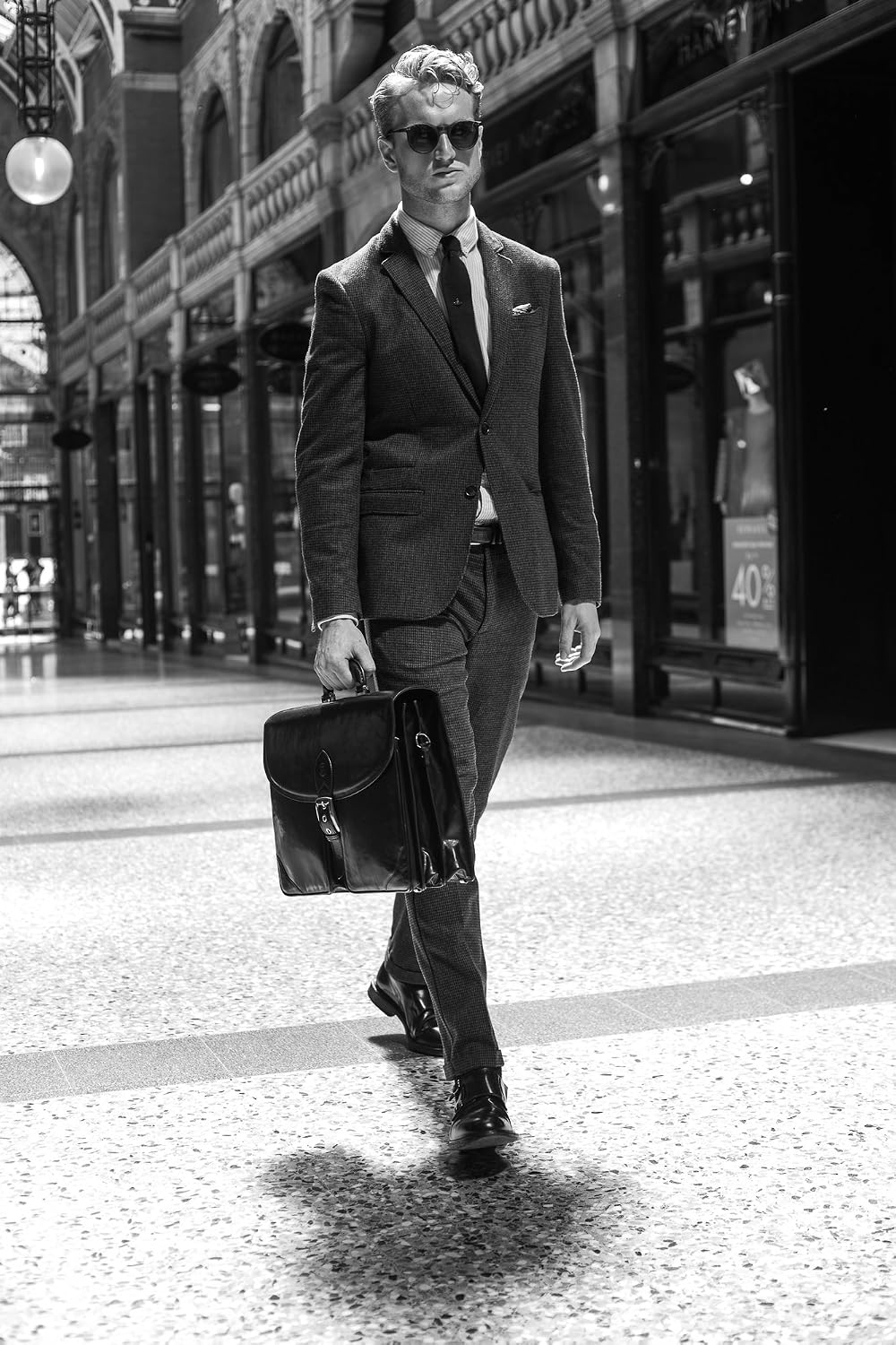 Maxwell Scott - Mens Luxury Leather Large Briefcase - 2 Sections for Files/Laptop - Handmade in Italy - The Tomacelli2