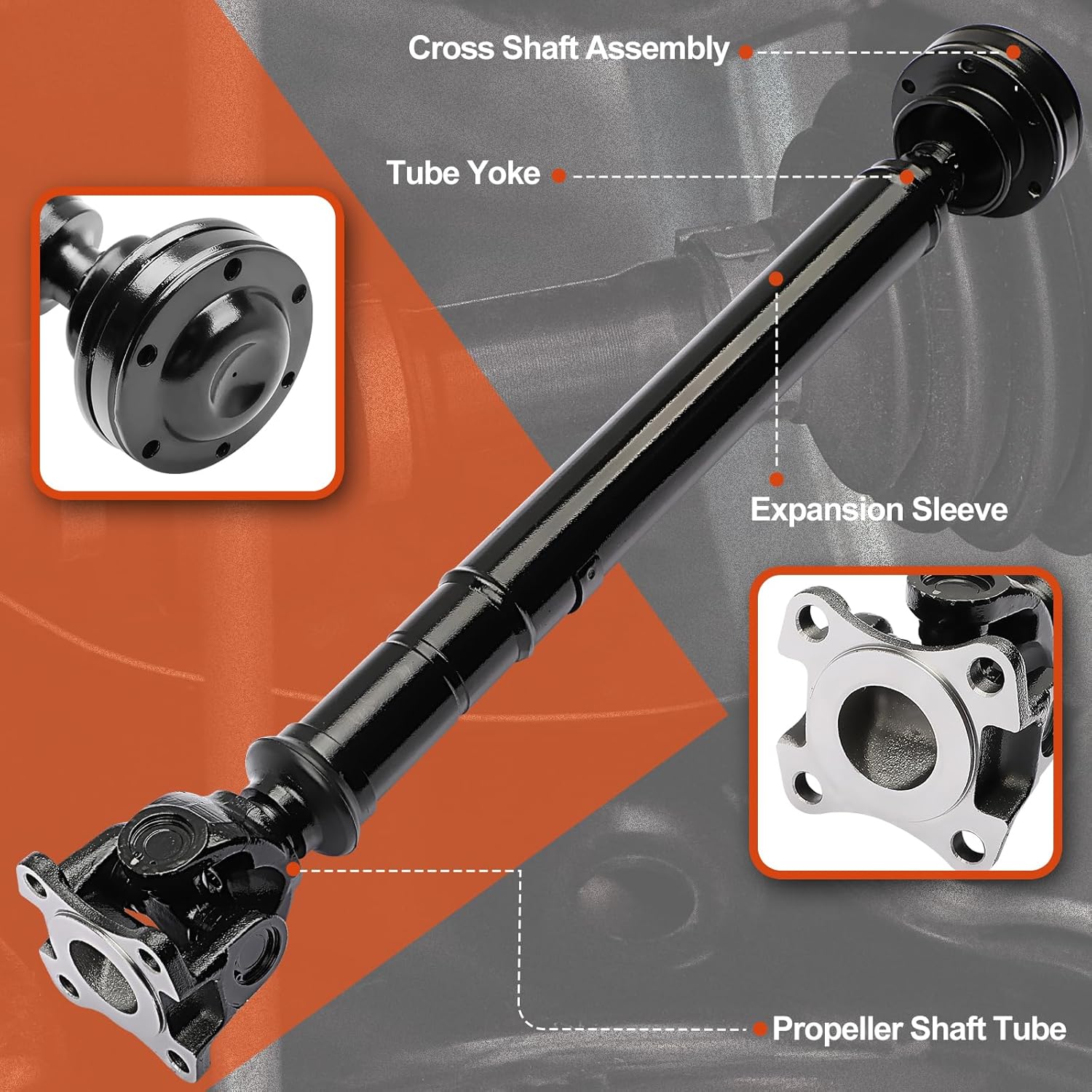 52105982AC Front Prop Drive Shaft Assembly Compatible with Dodge Dakota 2001-2007 3.7L/4.7L | for Dodge Durango 2001-2003 3.7L/4.7L | for Mitsubishi Raider 2006-2007 3.7L/4.7L,4WD, Replace OE 65-9151