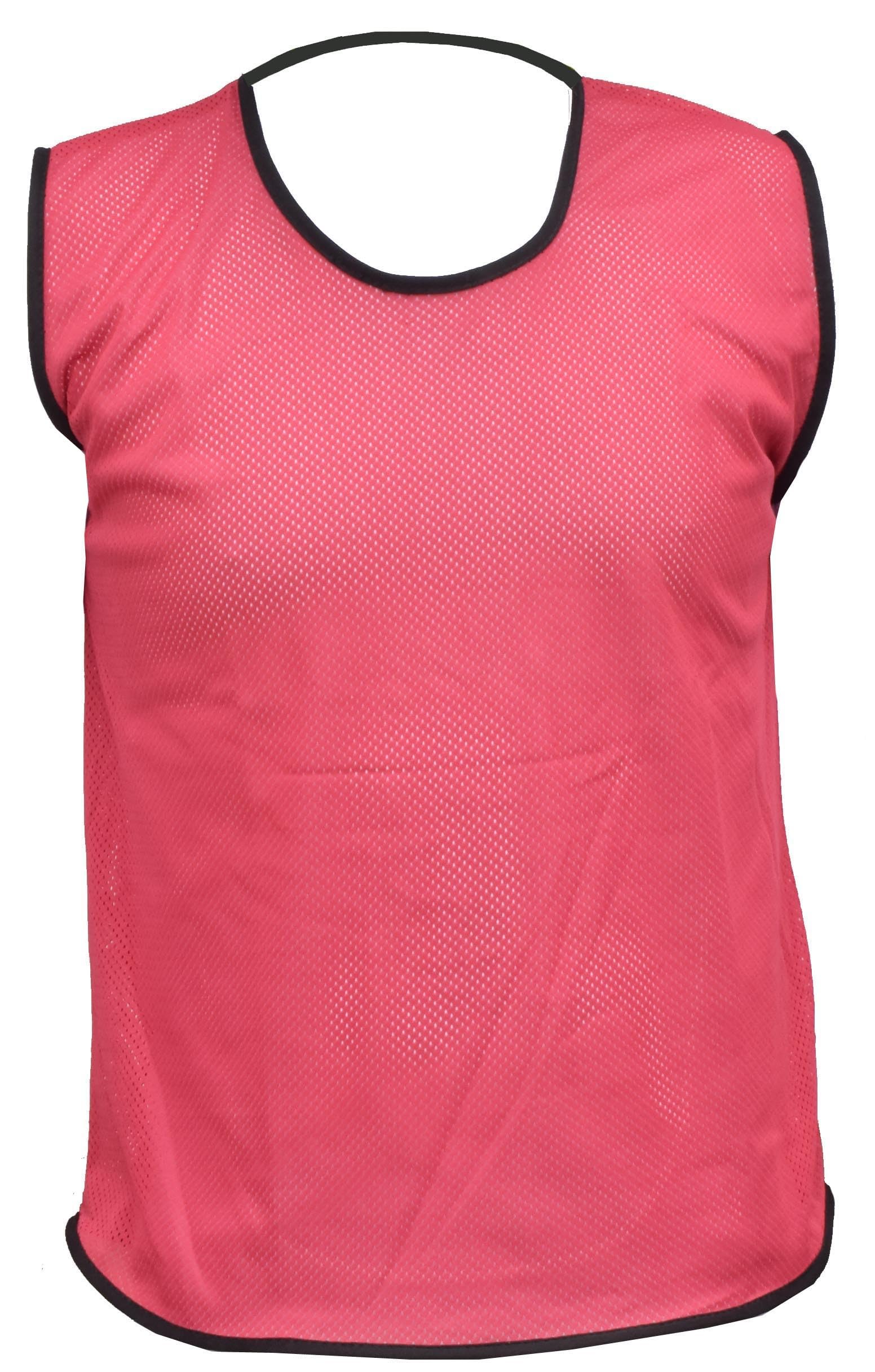 1 X Single Sports Training Bibs Football Rugby Hockey Netball Cricket Volleyball Vests Soccer Sports Club (7 Sizes 13 colours) (YS (Under 5), Pink)