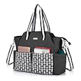 CURMIO Teacher Work Bag for Women, Portable Teacher Utility Tote Bag with Padded Laptop Sleeve