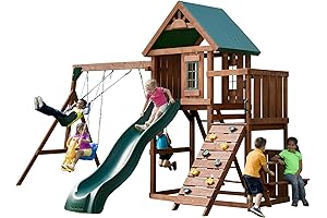 Bristol Point Wooden Swing Set: A Majestic Haven for Adventure-Seeking Kids