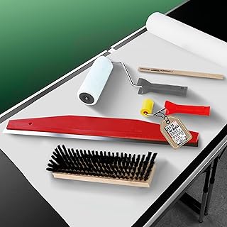 mako PROFI Tapezierset – Präzises Tapezierwerkzeug für Vliestapeten mit Kleisterroller, Tapezierbürste, Abreißlineal, Nahtroller und Rührholz (5-teilig)