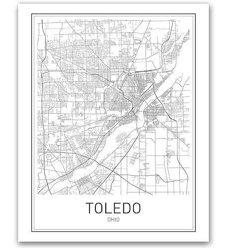 Amazon.com: Toledo Poster Toledo Map of Toledo City Map Posters Modern