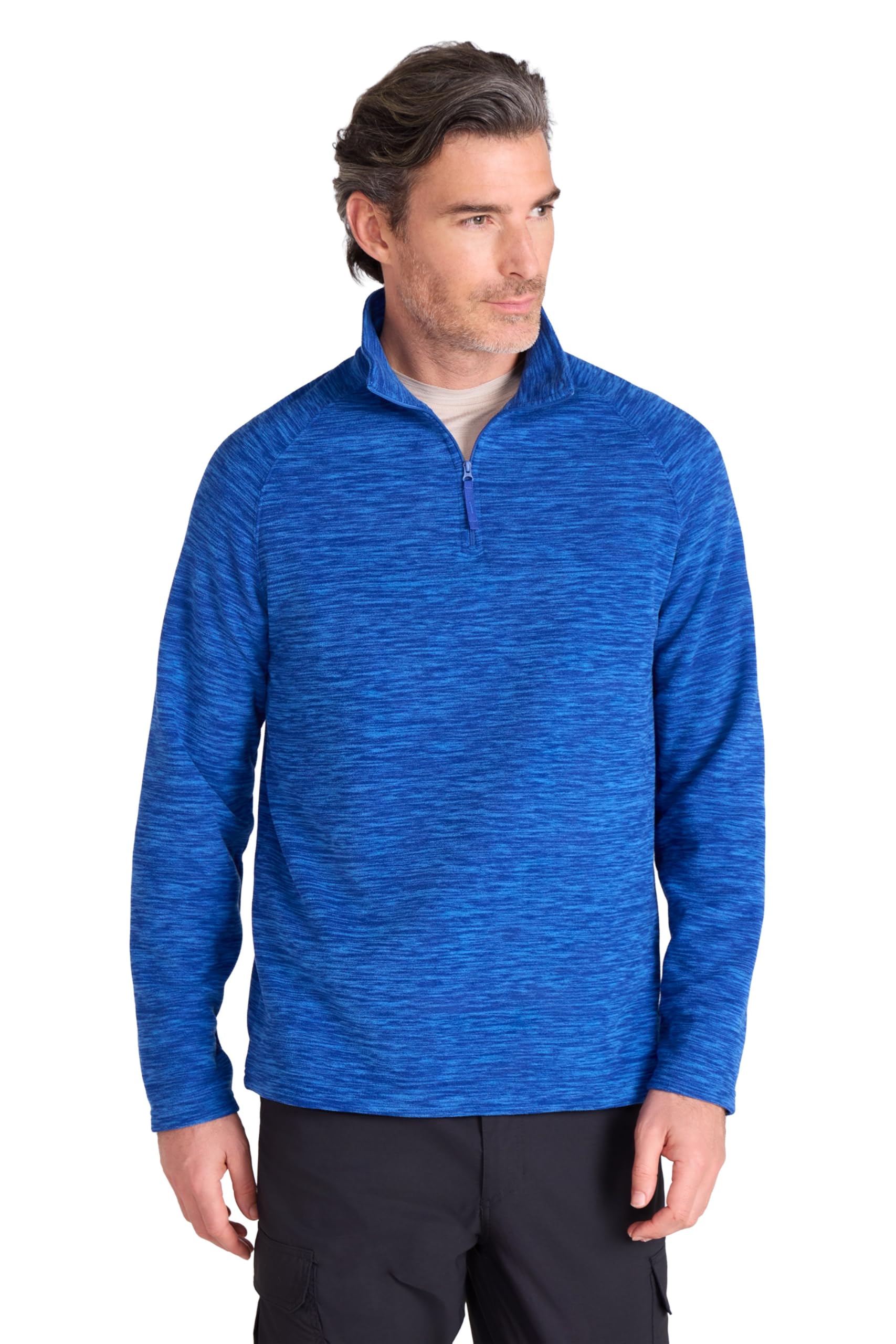 Mountain Warehouse Men's Cobalt Snowdon Ii Fleece - Antipill Microfleece, Quick Drying Pullover - Travel Xxs