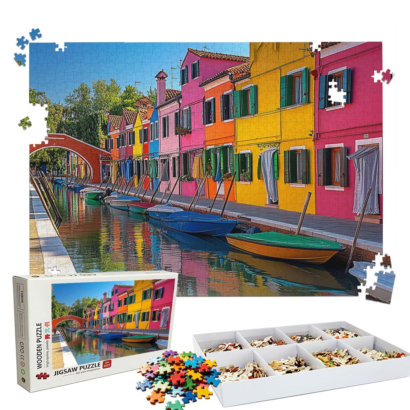 Puzzle 2000 Piezas | casa Color Puzzle 2000 Piezas Adultos | Encajan Perfectamente | sin Polvo | Rompecabezas Madera para Toda la Familia | Rompecabezas XL para Expertos | Regalo Mujer W3H-847
