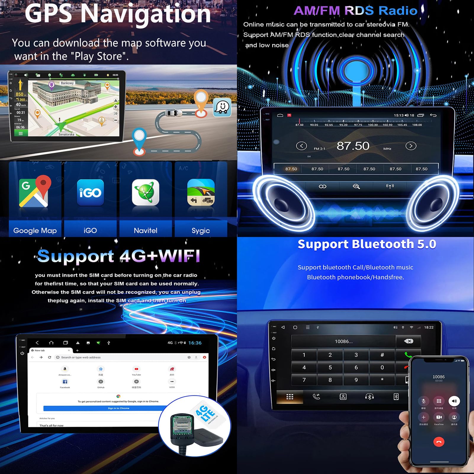Android 15 GPS-Navigations-Stereo-Radio mit 9-Zoll-IPS-2,5D-Touchscreen-Multimedia-Player für Opel Insignia/Buick Regal (2009–2013), unterstützt Bluetooth, Lenkradfernbedienung, WLAN und Rüc