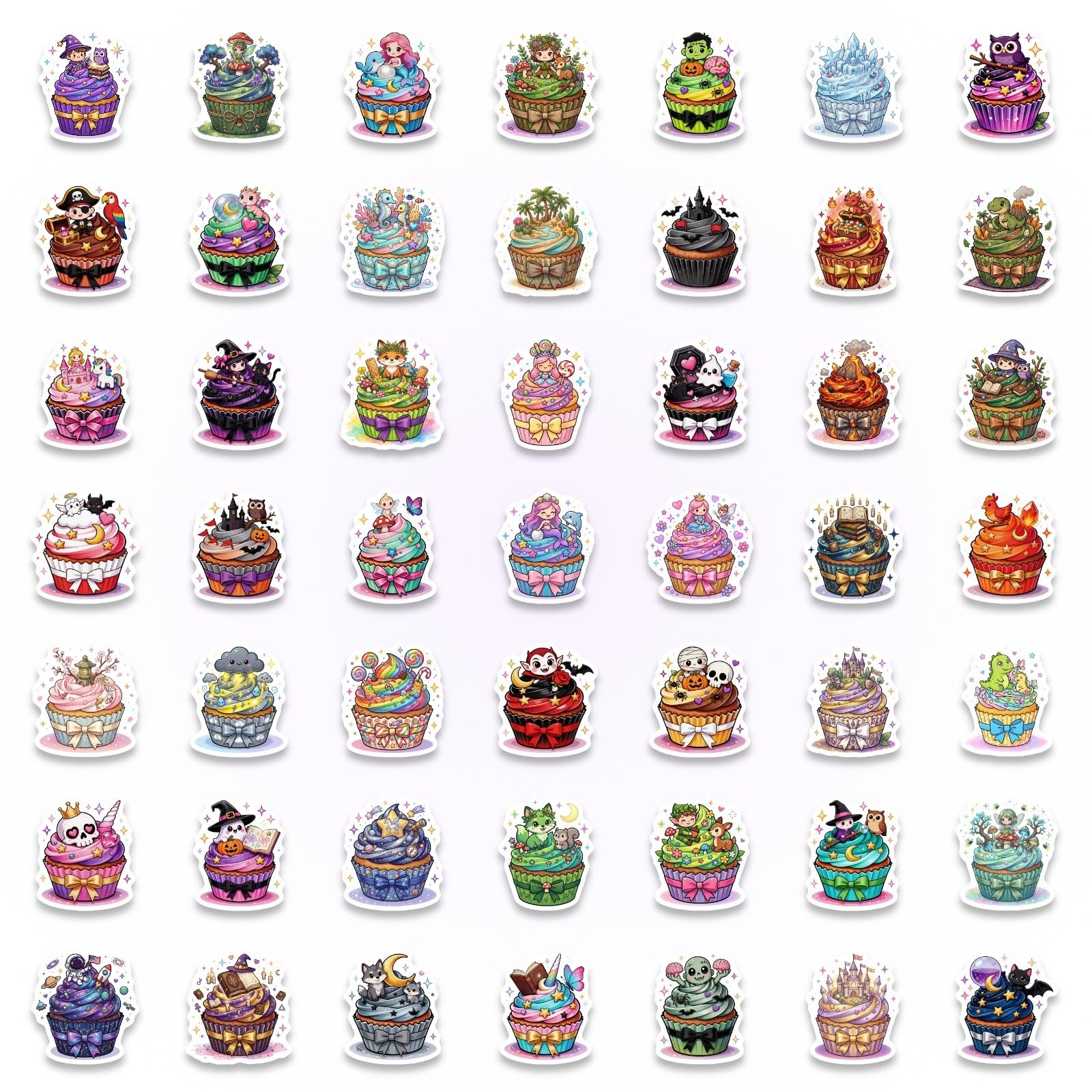 FGLFPXI 50-Pack Stickers Waterproof Decorative Decals for Phone Tablet Helmet Guitar Notebook Stationery
