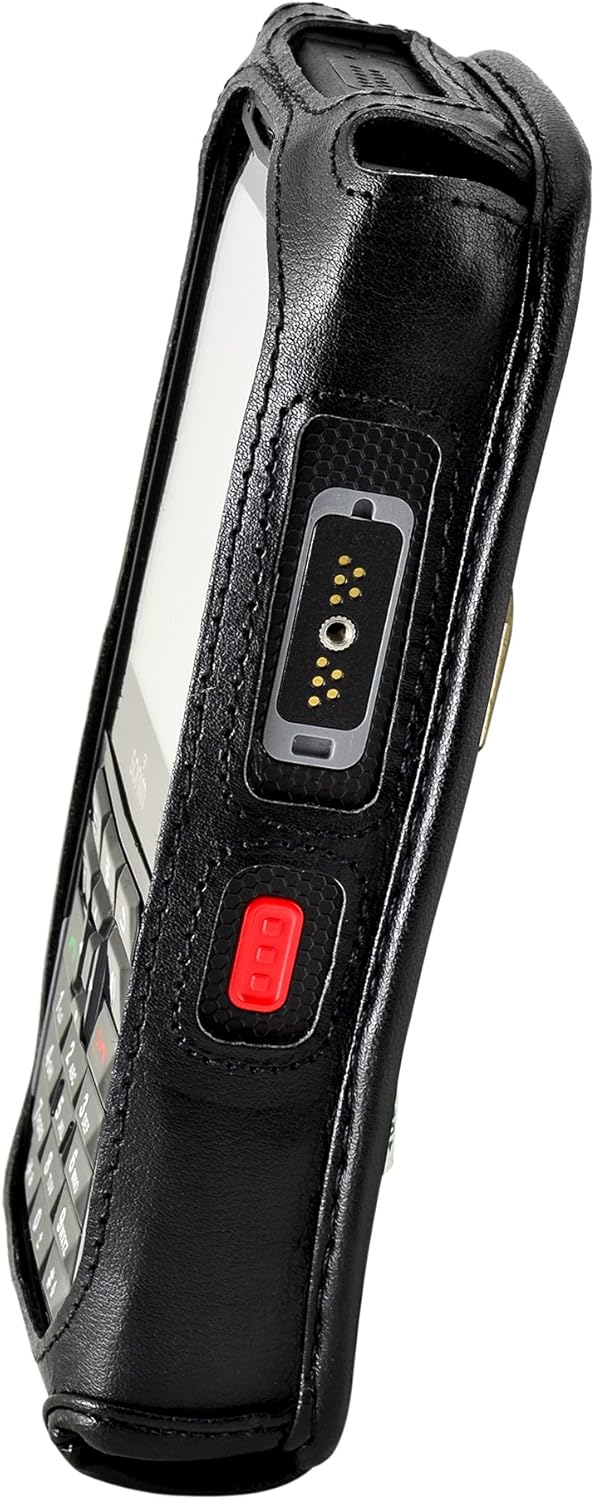 Phone Case for Sonim XP5s [] Black Leather Rotating Ratcheting Belt Clip by Turtleback