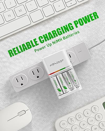 Miniatura 3 de Cargador rápido NiMH de 4 ranuras para baterías AAAAA, carga completa en 3.5 horas, cargador de batería con pantalla LED, diseño plegable y ligero,