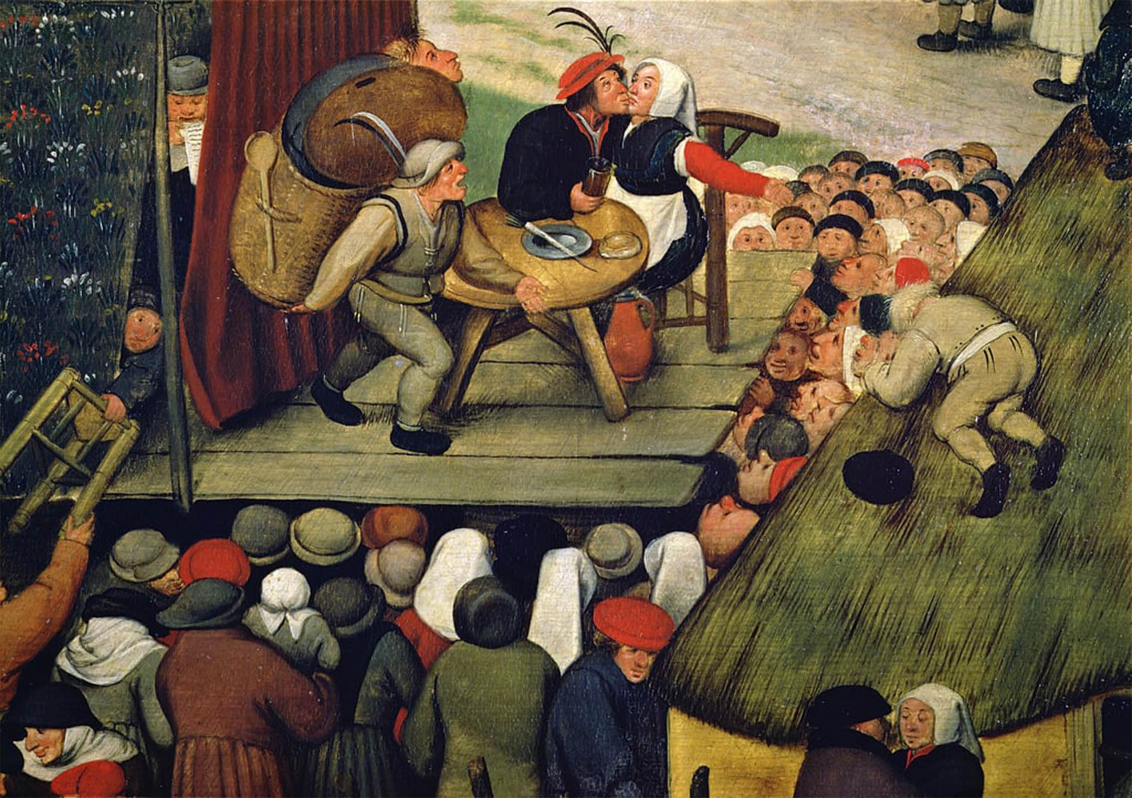 POSTERIIk Vintage Classic Picture Landscape Artwork Fair with a Theatrical Presentation by Pieter Brueghel the Younger Portrait Canvas Painting for Office Home Decor 60x90cm