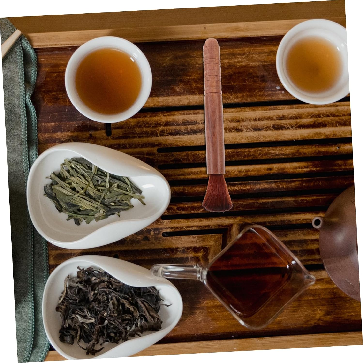 Cleaning Brush for Teapots Wooden Handle Calligraphy-Style Brush for Gongfu Tea Tools for Pot Cleaning and Tea Tray Maintenance Natural Wood and Bristle Construction