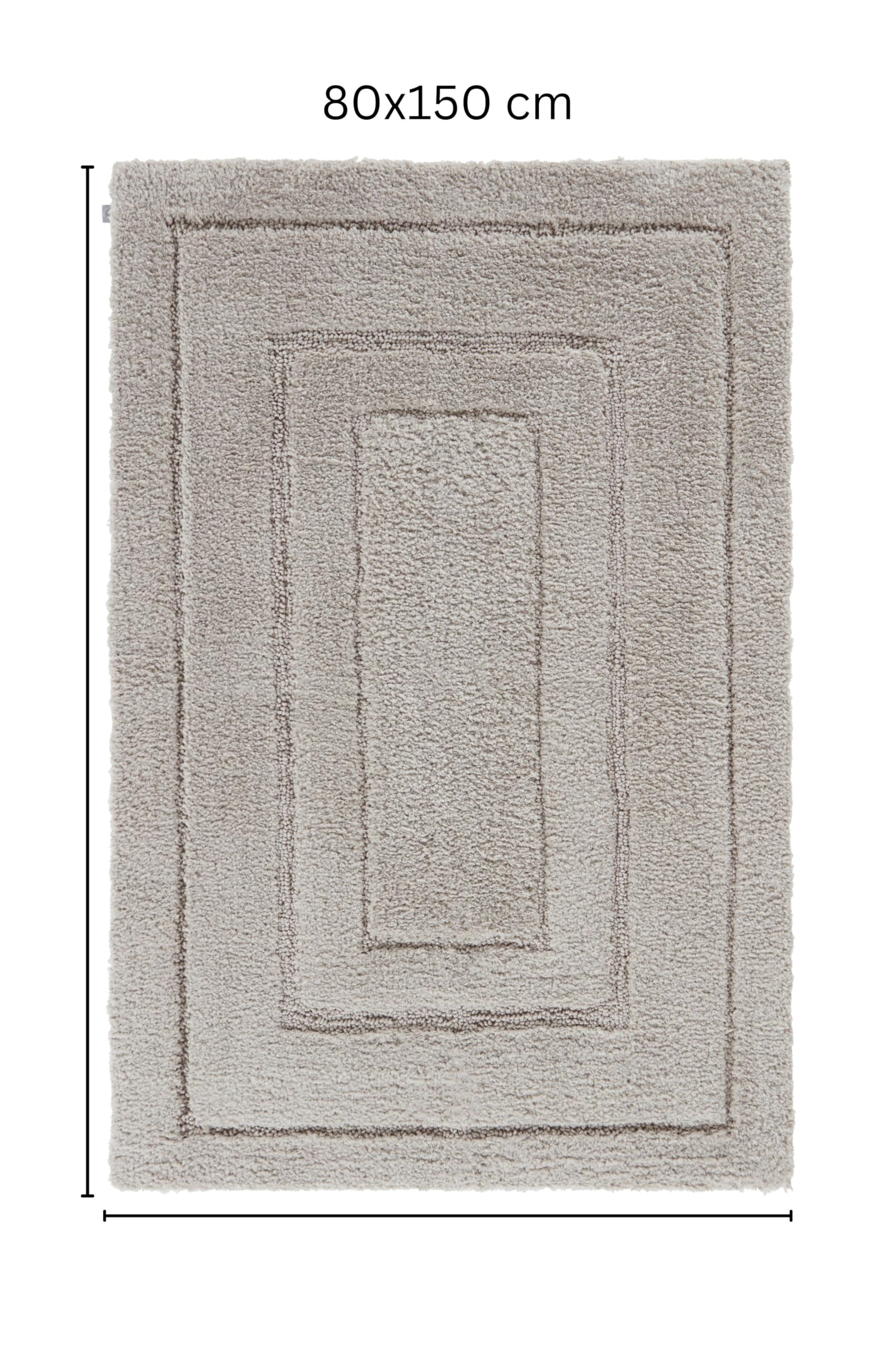 Jotex Goodie Badteppich, Beige, Anti-Rutsch Rückseite, 100% Polyester, 80 x 150 cm