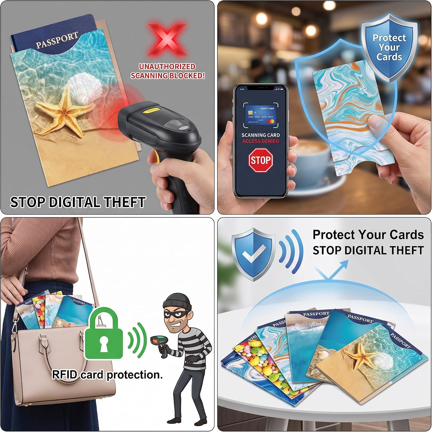 Woanger 24 Pack RFID Blocking Sleeves 18 Card and 6 Passport Holders image 5