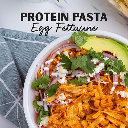 Miniatura 5 de Al Dente Pasta proteica de huevo Fettuccine – 1.06 oz de alto contenido en proteínas en porción de 3.5 onzas, baja en carbohidratos, alta fibra.