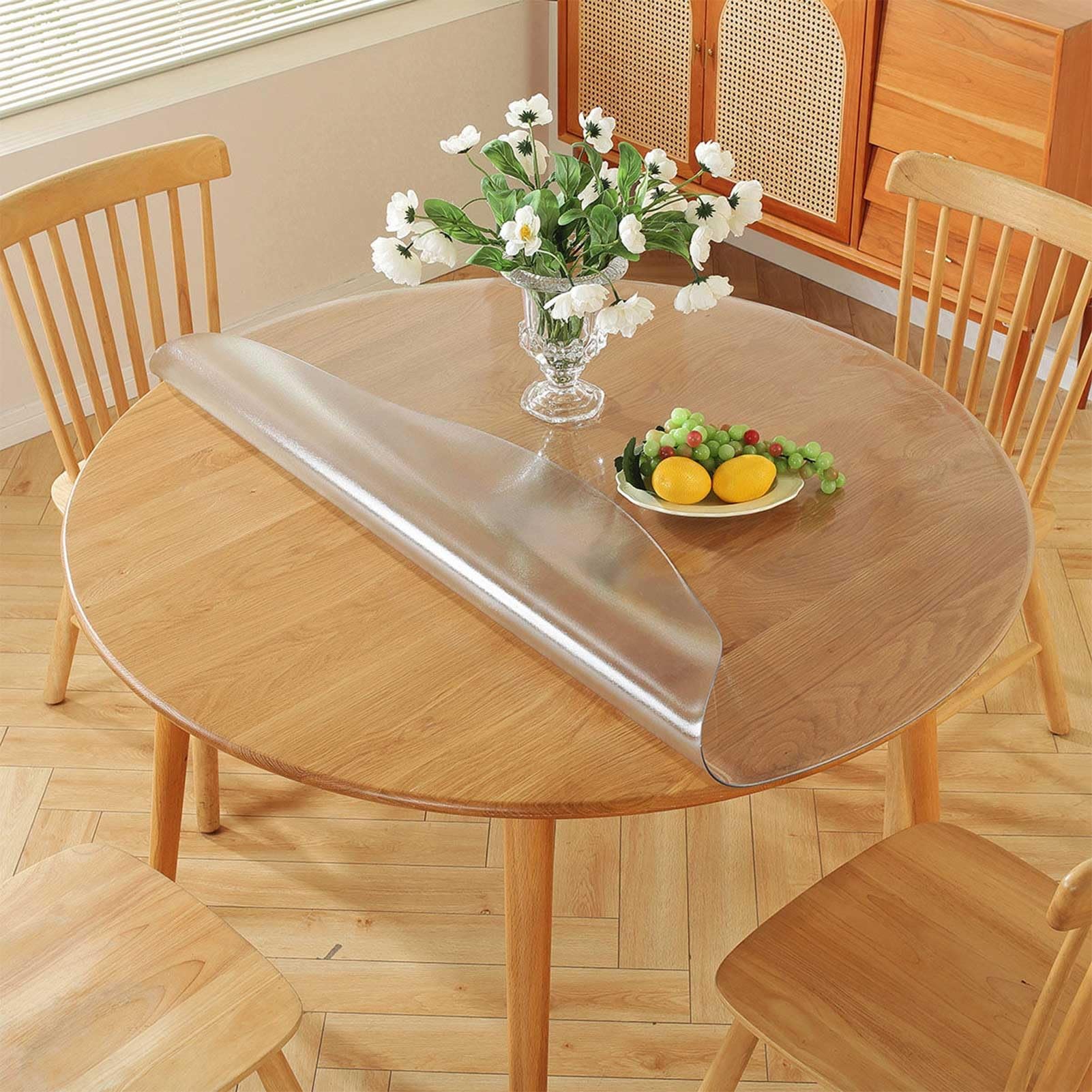 Protezione trasparente per tavolo satinato, spessore 2 mm in plastica impermeabile e lavabile, in PVC, tappetino protettivo da scrivaniainodore per tavoli da pranzo, scrivanie, tavolini da caffè(Diame