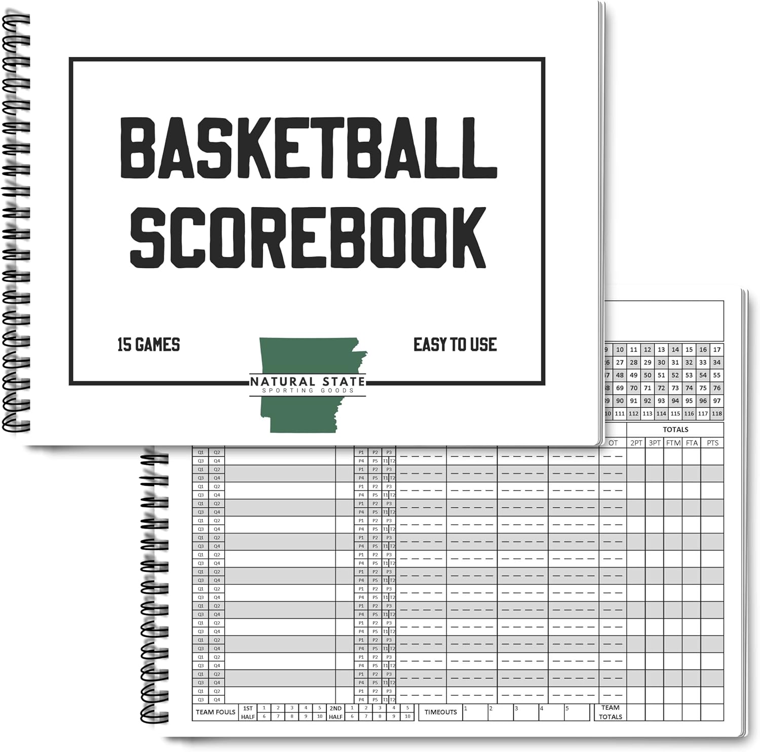 Basketball Scorebook for 15 Games 8.5 In x 11 In