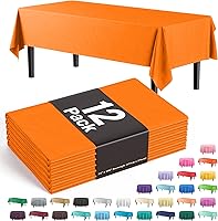Vista 27 de Exquisite - Mantel redondo de plástico de 84 pulgadas, paquete de 12, color melocotón