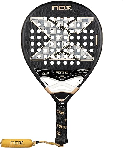 NOX Pala de pádel AT10 Genius 18K Alum 2026 | Agustin Tapia Pala Padel con forma de lágrima | Sistema de equilibrio de peso, cara de carbono de