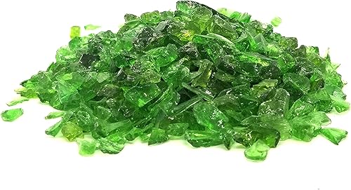 Miniatura 2 de Decoración multiusos verde esmeralda y cristal de fuego de 2 libras de 14 a 12 pulgadas, para uso en características de fuego, acuarios, boticarios,