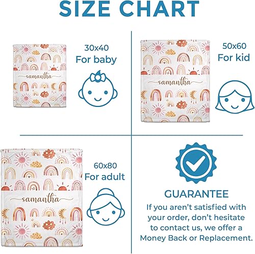 Miniatura 6 de Hyturtle Manta de bebé personalizada  Manta personalizada con nombre para bebé  Manta de bebé con nombre personalizado para niñas y niños  Manta de