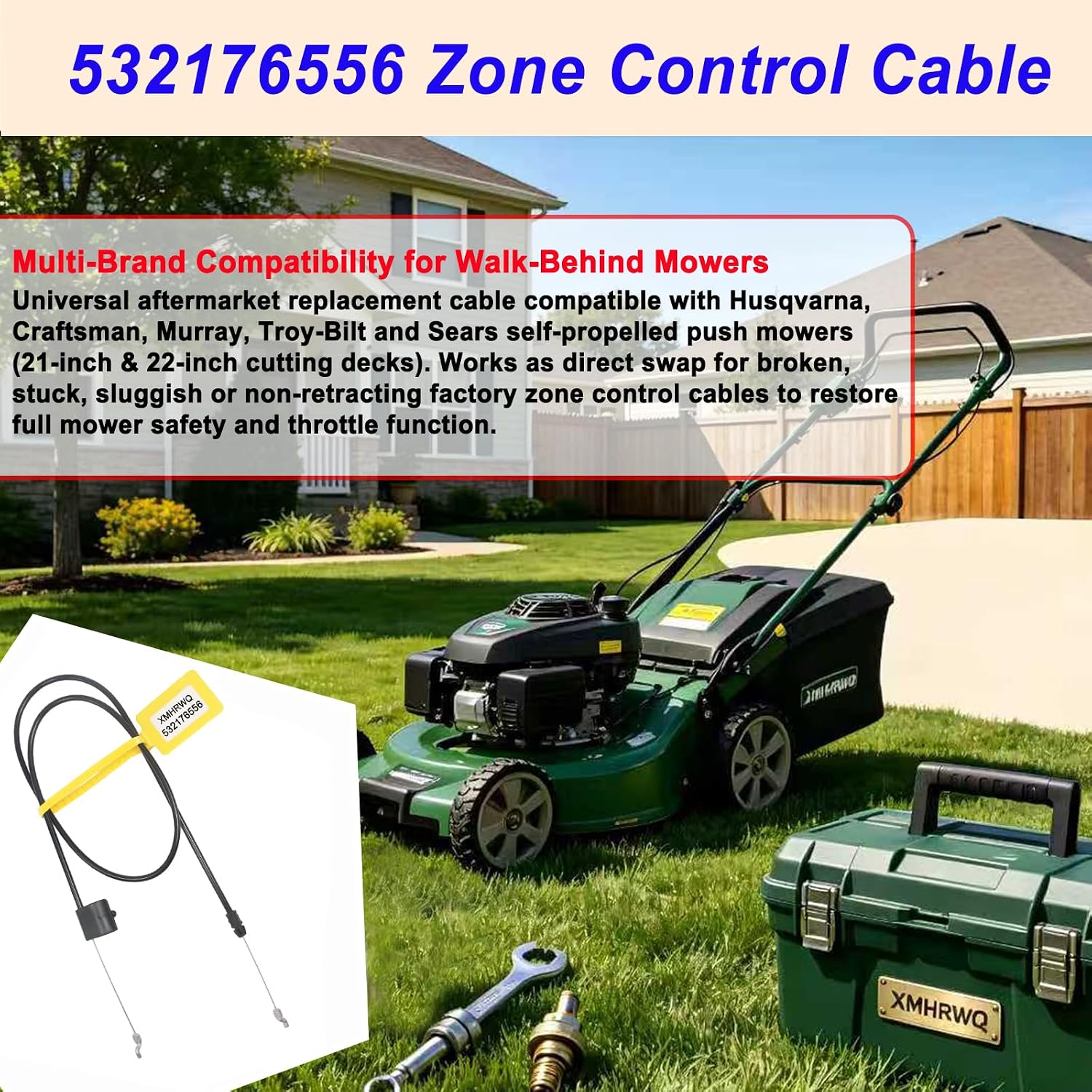 532176556 Zone Control Cable Replace OEM 176556 532162778 162778, Throttle Cable