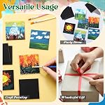 Supervitae 25 Pcs Mini Panneau magnétique de toile pour la peinture, 2,5x2.5 Inch Petits panneaux de toile avec carré d'aimant Mini L'art de carreaux minces DIY Cadeau d'artisanat pour écluse de réfrigérateur (noir)