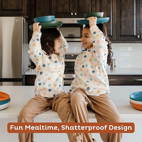 Miniatura 9 de Platos de paja de trigo profundo  Juego de platos llanos para 8, reutilizables, irrompibles, aptos para microondas, lavavajillas, alternativa para