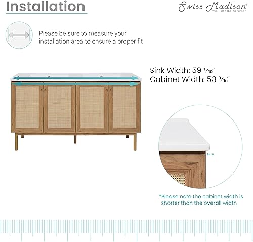 Vista 419 de Swiss Madison Classe - Lavabo de baño de roble de 24 pulgadas incluido