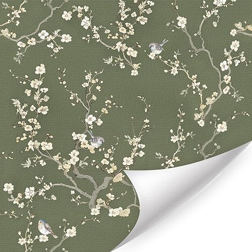 Miniatura 40 de HLNIUC Papel pintado vintage beige de hongos autoadhesivo de 17”x118” de estilo boho con mariposas y polillas, papel de contacto de bosque Hongos