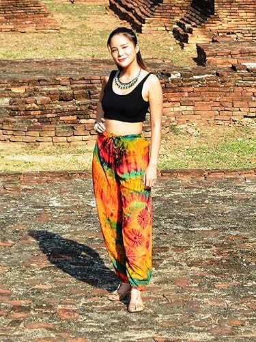 Vista 6 de Orient Trail Pijama de yoga para mujer, teñido anudado, pantalones hippie, talla 4-12 de EE. UU