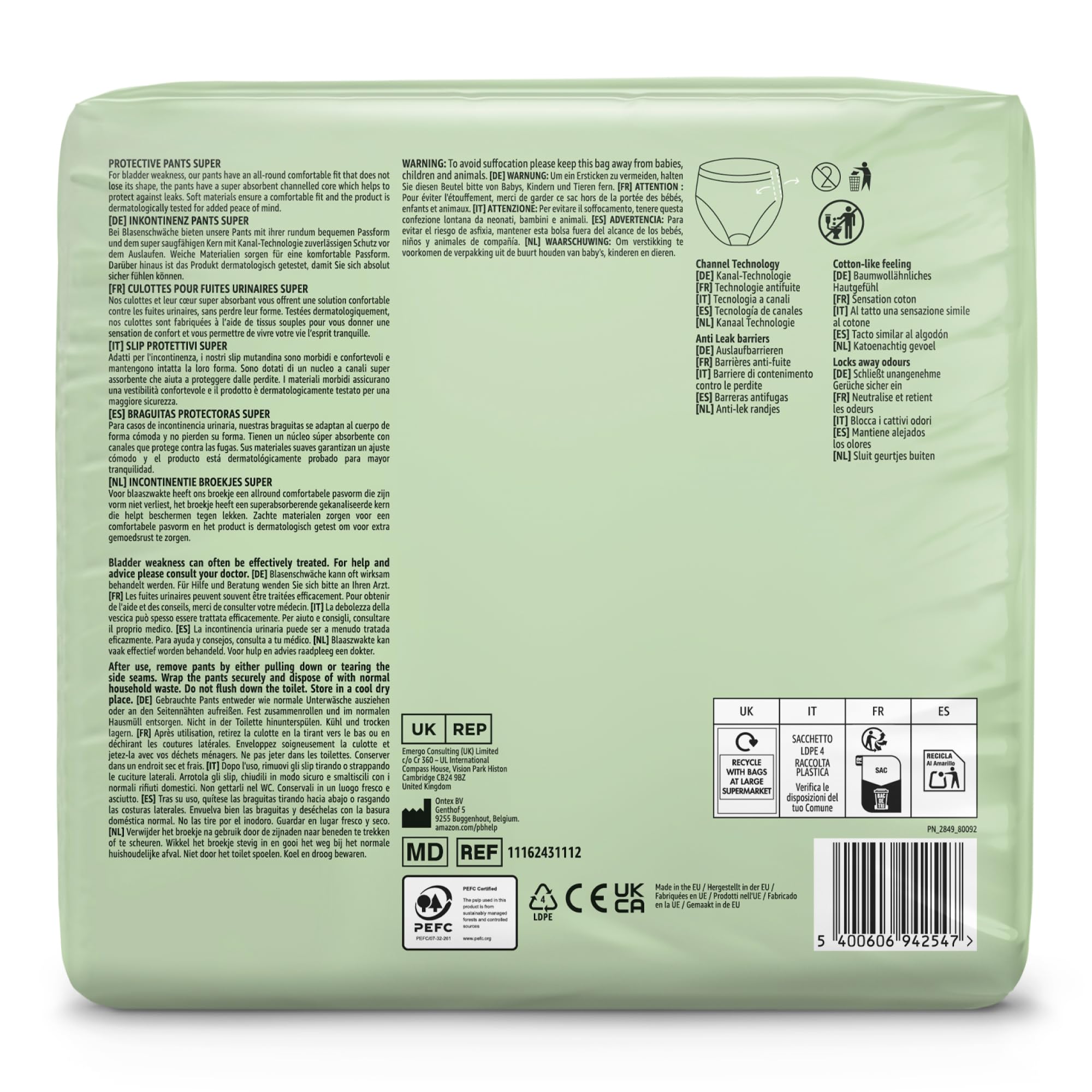 by Amazon Super-pantalons Unisexes XL, 48 unités (4 paquets de 12)