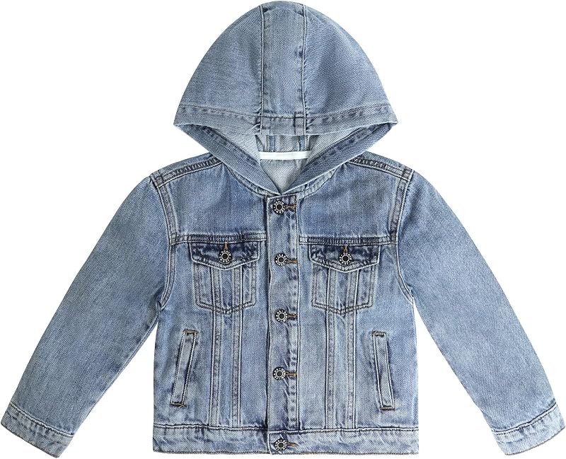 Boys Denim Jacket,Little Big Kids Simple Design Hooded Jean Coat