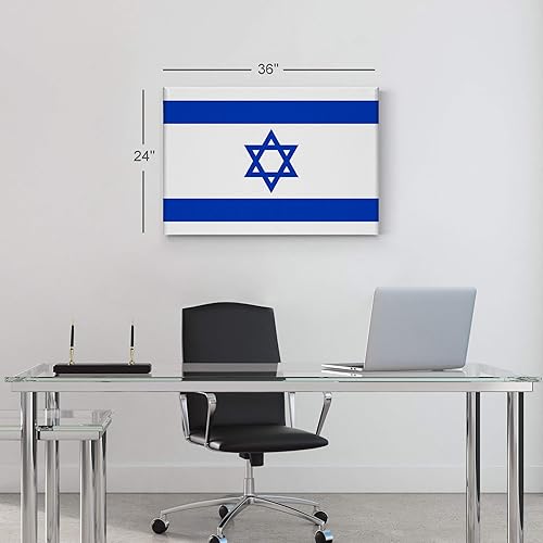 Miniatura 6 de Smile Art Design Lienzo decorativo para pared, diseño de bandera de Israel, banderas de país, oficina, sala de estar, dormitorio, cocina, cueva de