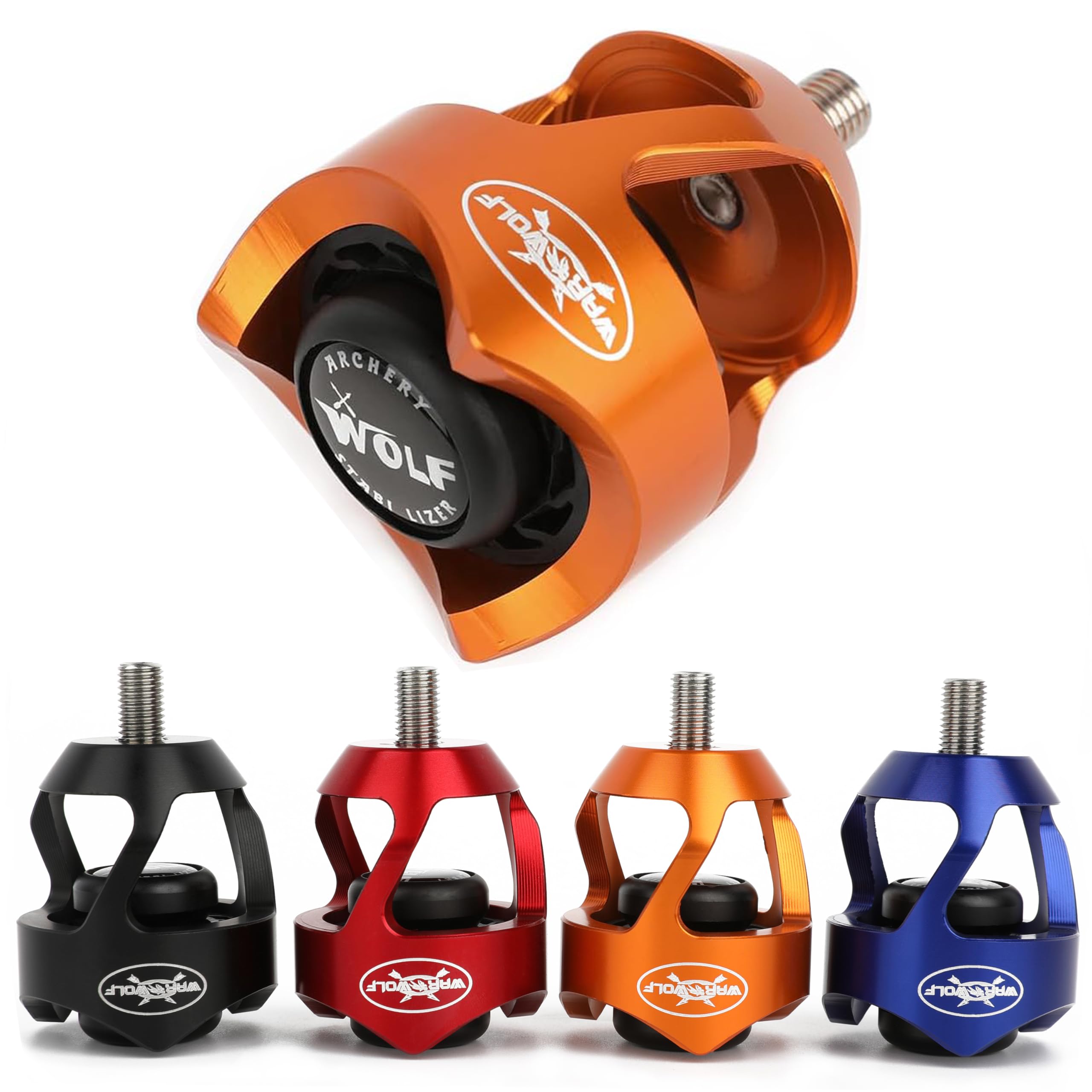 Poearcus Archery Bow Stabilizer Ball Dampers Recurve Compound Bow Silencers Shock Absorbers Balance Bar Vibration Damperfor Recurve Compound Bow (Orange)