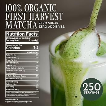 Encha Matcha - Latte Grade Matcha Powder - Unsweetened, First Harvest, Organic Green Tea Powder From Uji, Japan (500g / 1lb) Premium for Latte, Smoothie - Caffeine, L-Theanine