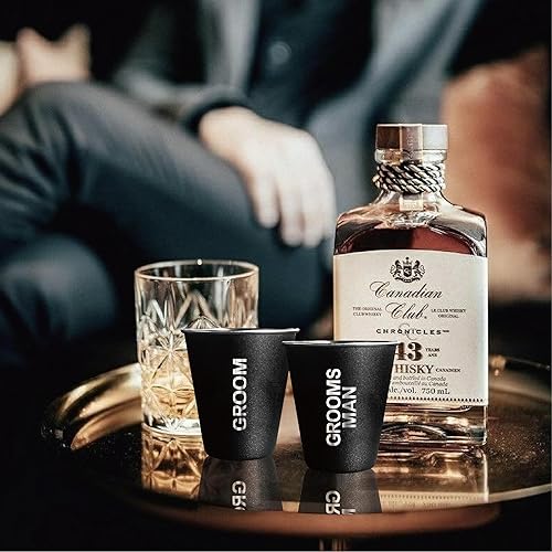 Miniatura 5 de PartyGifts&beyond 7 vasos de chupito para despedida de soltero de 2 onzas de acero inoxidable para padrinos de boda