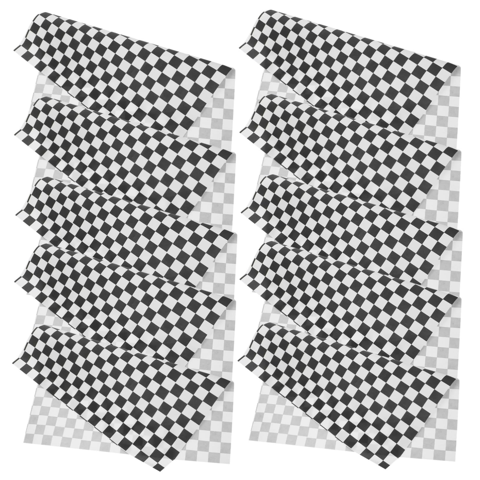 Schwarz Weiß Karierte Ölpapier Bögen 200 Stück, Papier, Quadratisch