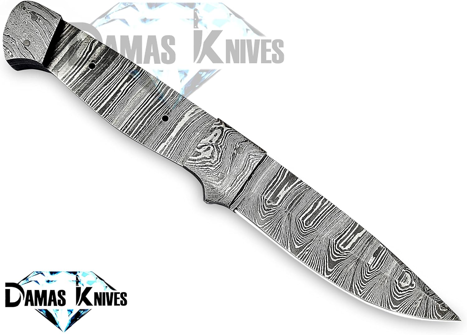 Custom Handmade Damascus Steel Skinner Knife Blank Blade With Damascus Bolster for Knife Making HB 37