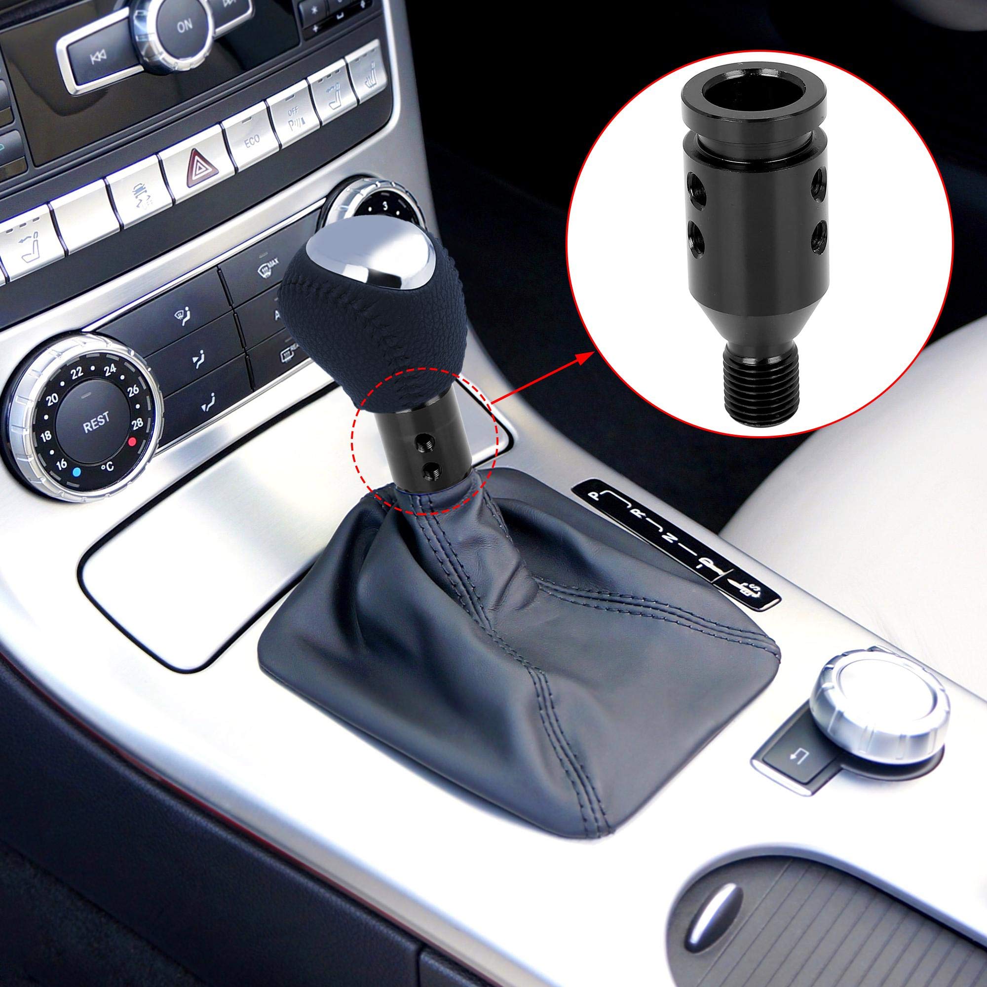 Adattatore Pomello Cambio M12 X 1.25 Per Cambi Non Filettati - Lega Di Alluminio, Nero | Compatibile Con BMW, VW, Fiat E Altri