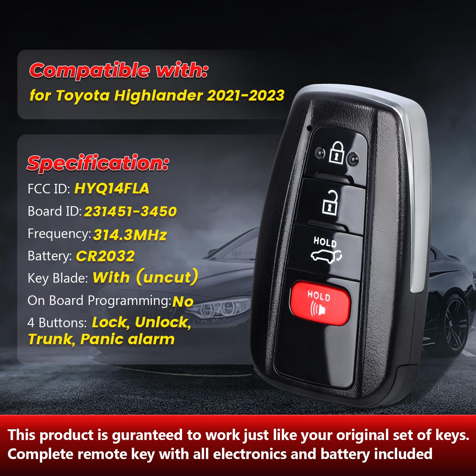 Aichiyu Board ID: 231451-3450, FCC ID: HYQ14FLA Smart Remote Key