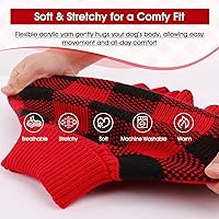 Vista 4 de QBLEEV Vestido de suéter pequeño para perros, suéteres para cachorros tejidos de punto con agujero para correa, suéteres cálidos para perros