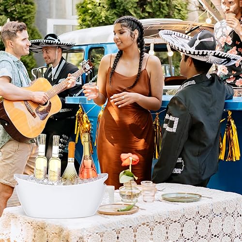 Miniatura 7 de Cubos de hielo para fiestas, 2 piezas de bebidas acrílicas de champán con 2 cucharas de hielo, cubos de bebidas para barra de cóctel, cubo largo y