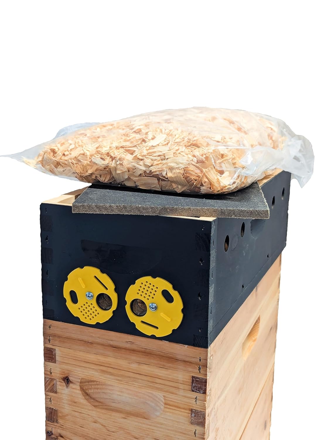 Lappes Bee Supply - 5, 8, 10 Frame Bee Hive Winter Quilt Box, Moisture Board and Wood Shavings Pack Included (8 Frame)