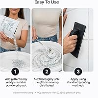 Vista 3 de Hemway Glitter Grout Tile Additive - Aditivo de lechada con purpurina para azulejos, 100 g/ 3.53 onzas, para azulejos de baño o cocina